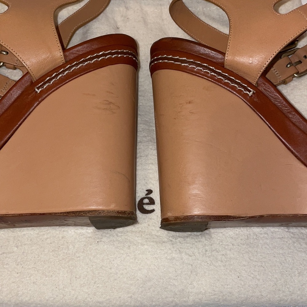 Authentic Chloe Leather wedges 40.5 - Picture 7 of 7